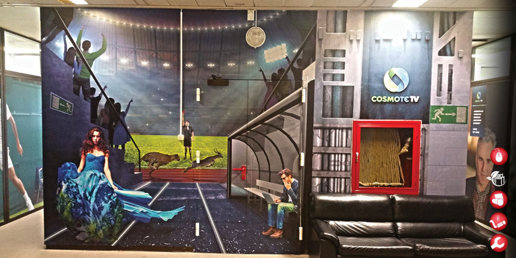 Διακόσμηση εσωτερικoού χώρου γραφεία COSMOTE